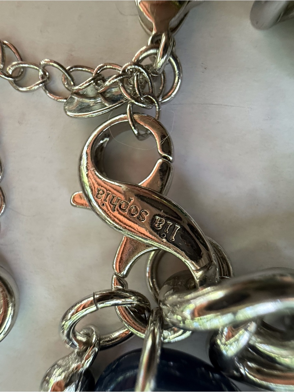 Lia Sophia Navy and Silver Multi-Strand Statement Necklace - Picture 5 of 5